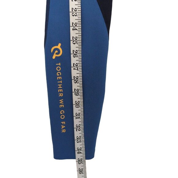 Peloton High Rise Legging Womens S Blue Color Block Athletic Workout Cycle Train - Picture 10 of 12